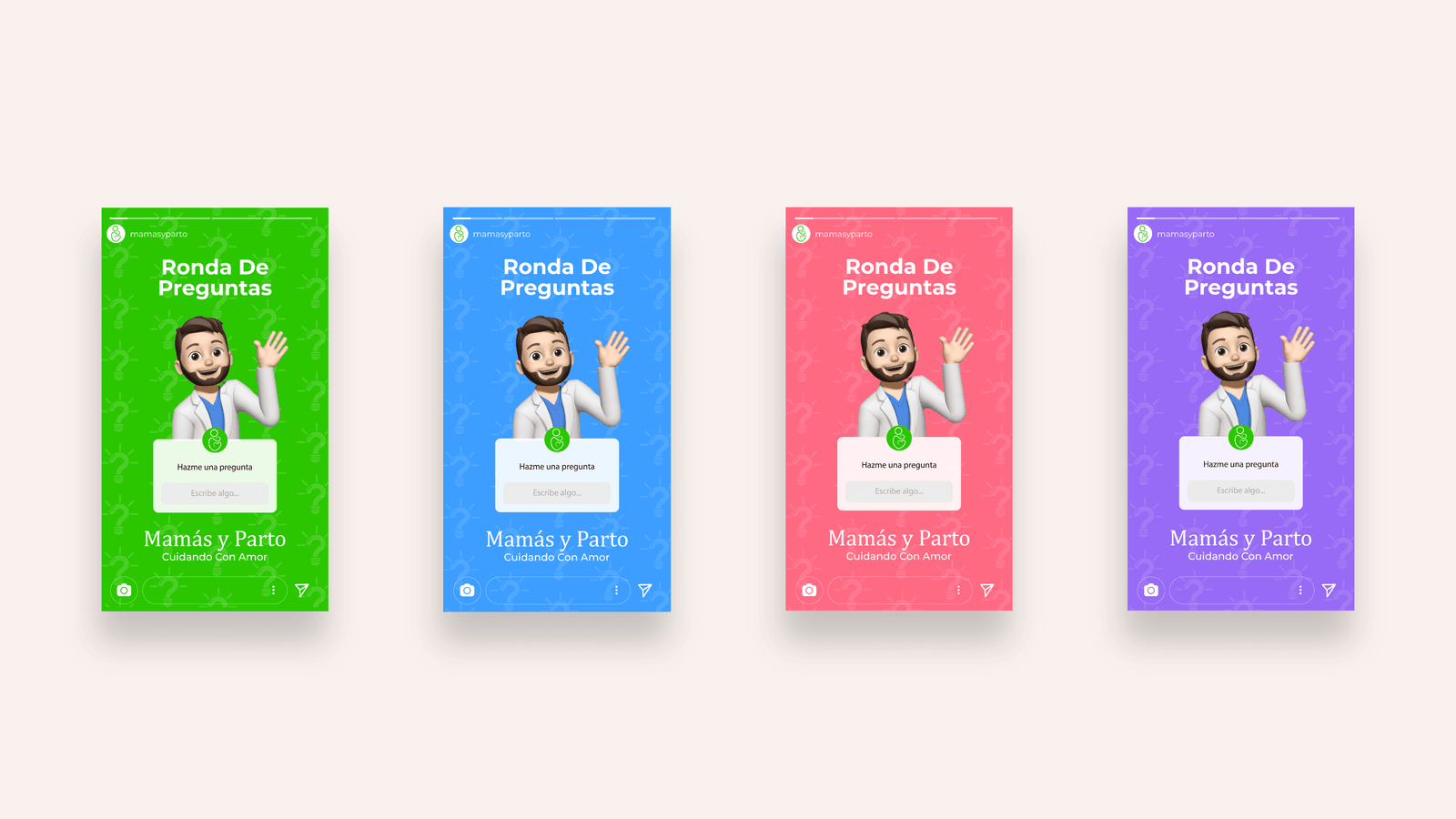 Plantillas de historias de Instagram en los 4 colores de marca