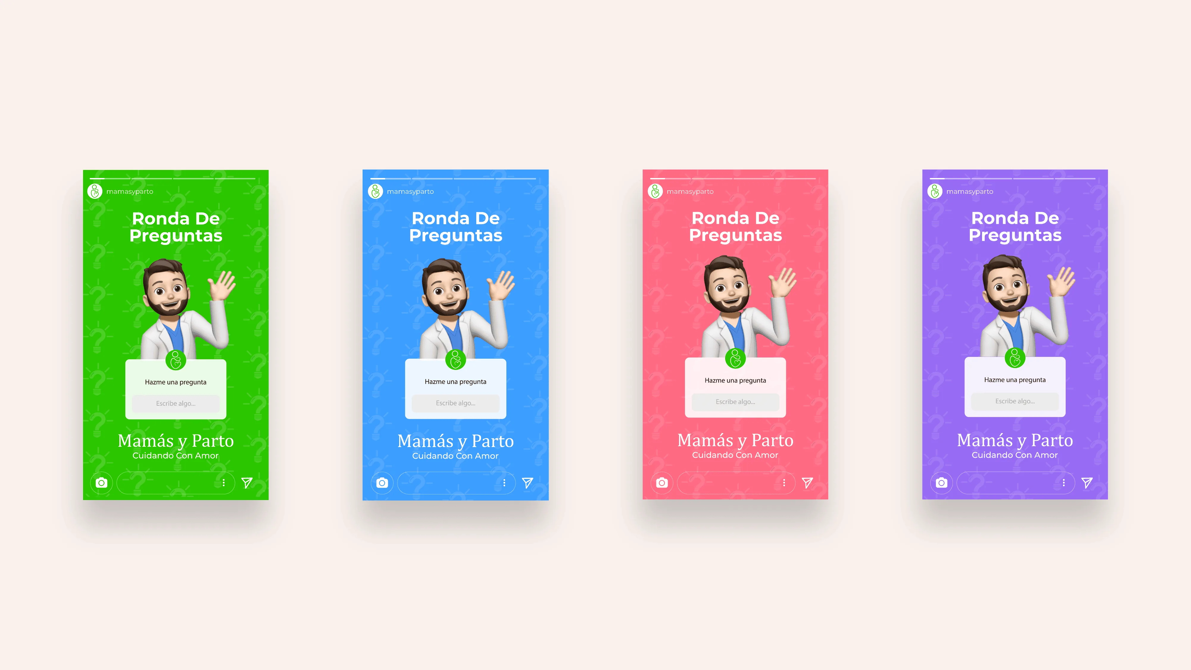 Plantillas de historias de Instagram en los 4 colores de marca