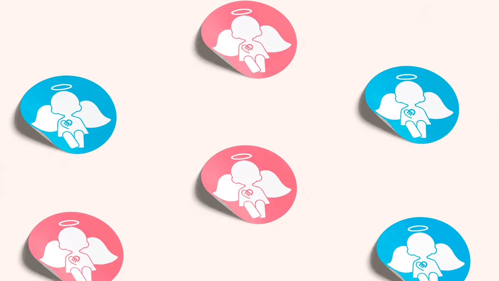 Stickers del ícono de bebé en los colores de marca